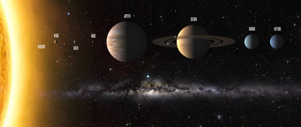 Planete din sistemul solar. Elemente ale acestei imagini furnizate de NASA — Fotografie, imagine de stoc