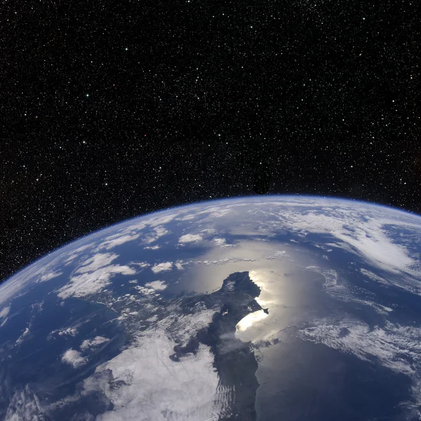 Planeet aarde uit de ruimte. elementen van deze afbeelding geleverd door nasa — Stockfoto