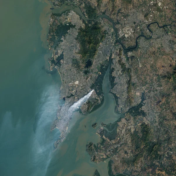 Vue de la Terre depuis l'espace. Éléments de cette image fournis par la NASA — Photo