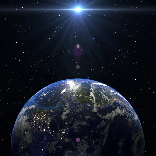 Земля планети Сонячної системи 3d візуалізації — стокове фото