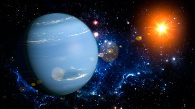 Neptune Planet Solar System space isolated clipart