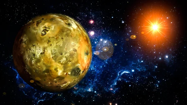 Io の惑星太陽系空間分離の図 — ストック写真