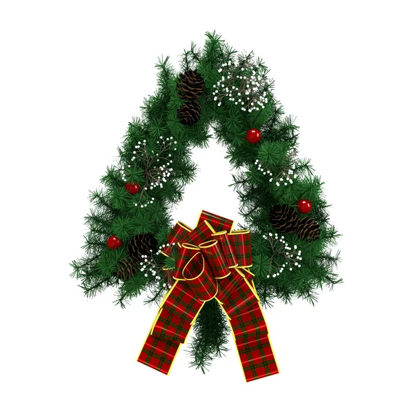 Vánoční věnec s dekoracemi — Stock fotografie