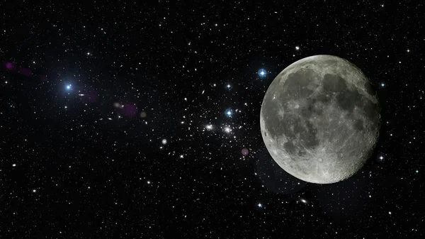 Planeta měsíc ve vesmíru. Prvky tohoto obrazu, které Nasa — Stock fotografie