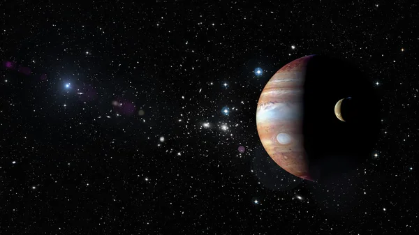 Planeta Jowisz w przestrzeni kosmicznej. Elementy tego obrazu dostarczone przez Nasa — Zdjęcie stockowe