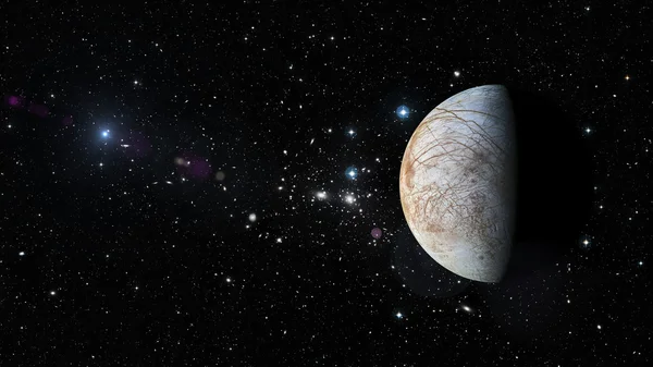 Planeta Europa v kosmickém prostoru. Prvky tohoto obrazu, které Nasa — Stock fotografie