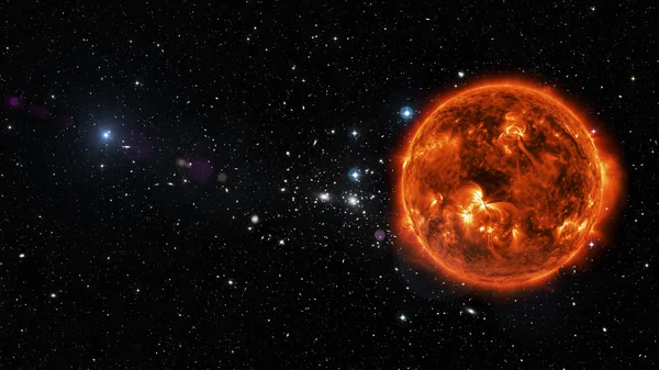 우주 공간에 태양입니다. Nasa에서 제공 하는이 이미지의 요소 — 스톡 사진