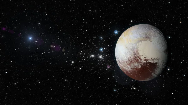 Planeta Pluto în spațiul cosmic. Elemente ale acestei imagini furnizate de NASA — Fotografie, imagine de stoc