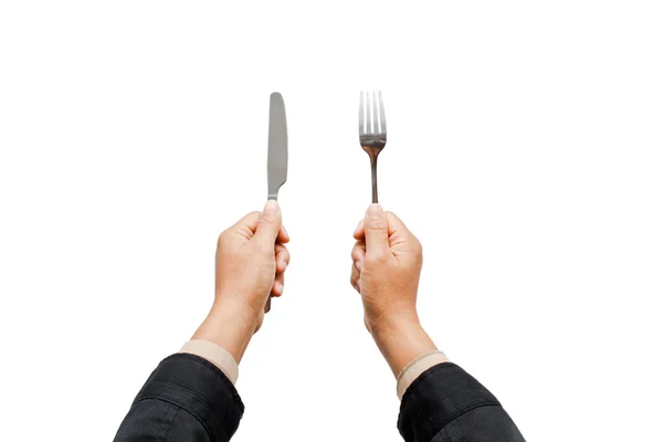 bıçak ve çatal ellerinde