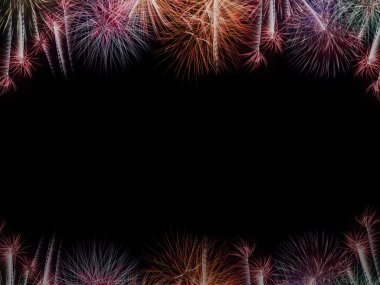 Fireworks küme. Yeni yıl kutlamaları havai fişek.