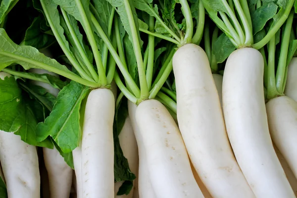 Daikon turp pazarında Satılık.