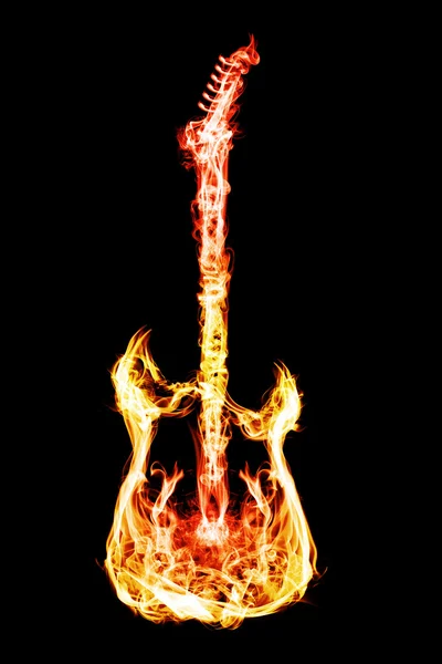 Guitarra eléctrica fuego — Foto de Stock