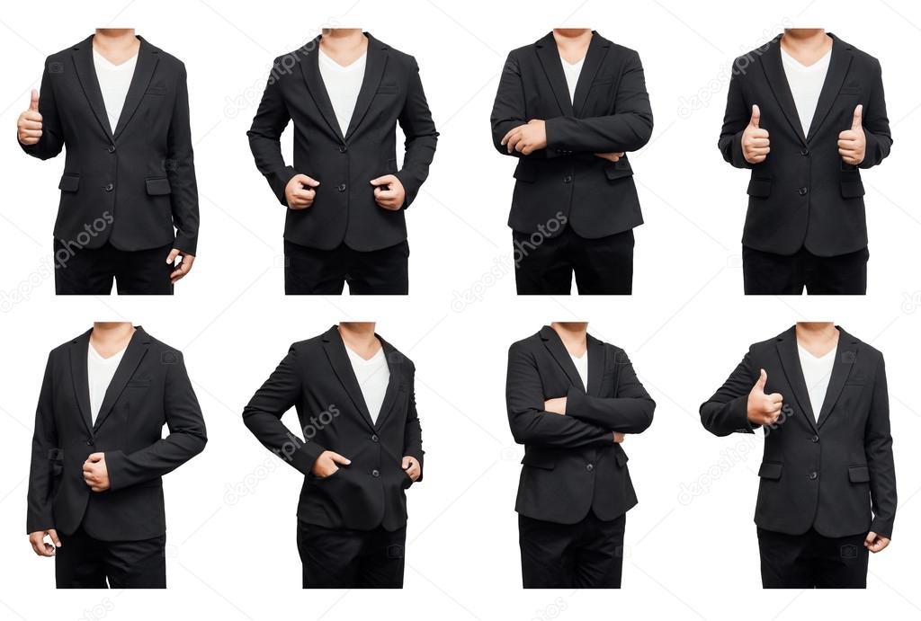 Set of business body on white background.