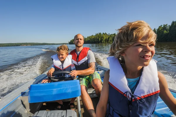 Family boating together Stock Image