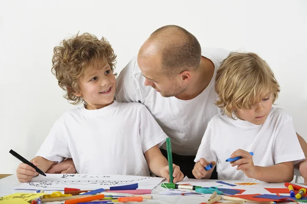 Father reaching his children — Stock Photo, Image