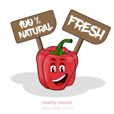 Çizgi film göz yüz, işaretleri kırmızı biber