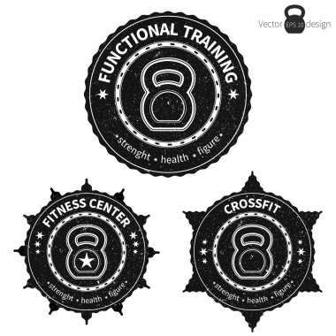 Kettlebell rozetleri kümesi