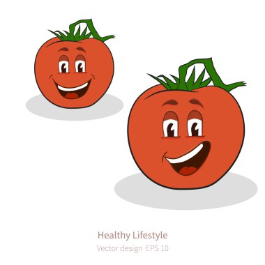 Çizgi film bak yüzü ile domates