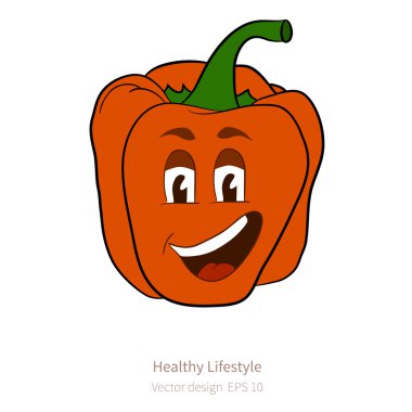 Yüzü olan çizgi film bakışla biber