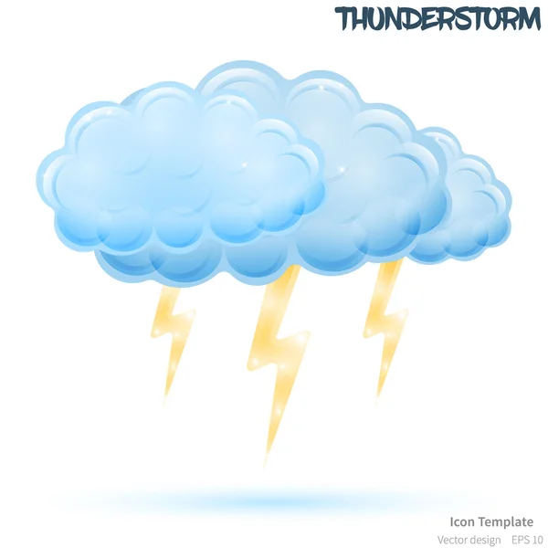 Vector Thunderstorm icon template — Stock Vector