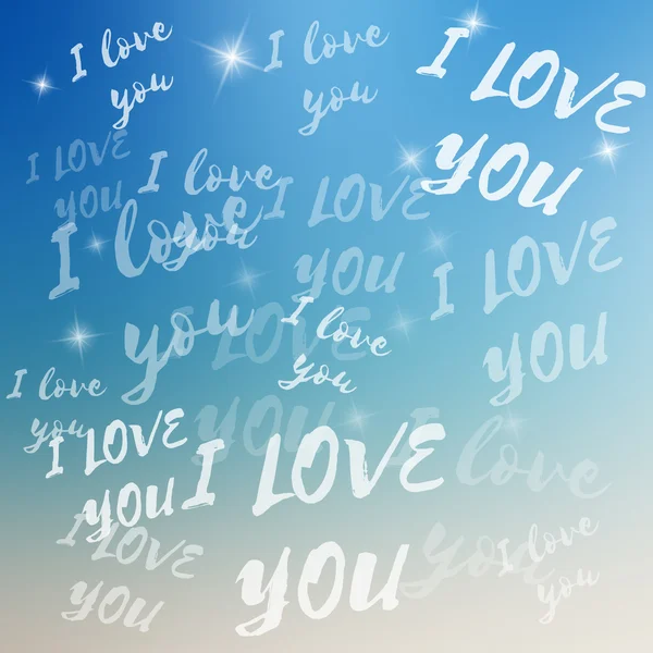 I love you pattern template on blurred background — Stock Vector