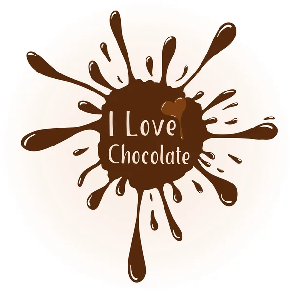 Zmaza czekolada z tekstem kocham czekolada — Wektor stockowy