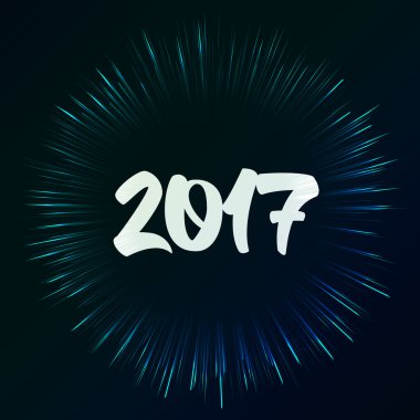 Yeni yıl kartı havai fişek etkisi ile