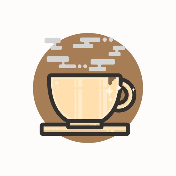 コーヒーのカップの線アイコン — ストックベクタ