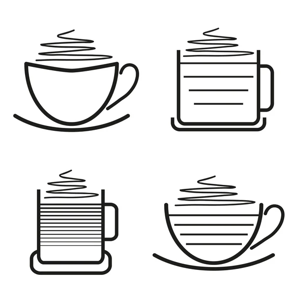 Zestaw do kawy piktogramów — Wektor stockowy