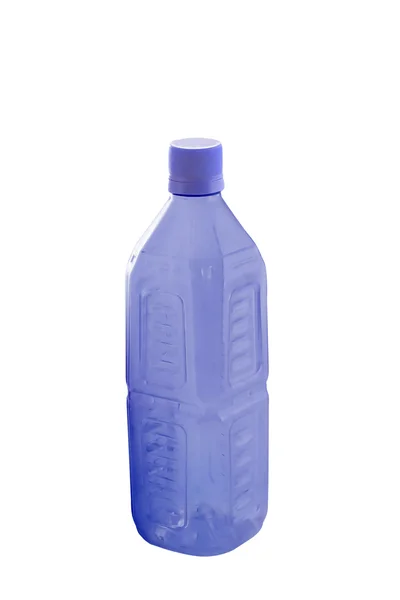 Botella de plástico aislado en blanco — Foto de Stock