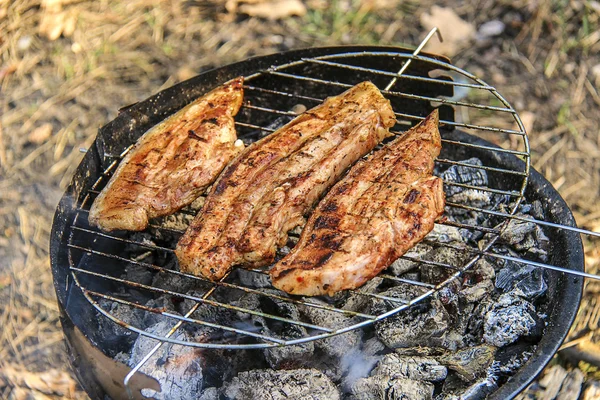 Juicy steaks on the grill — Stock Photo, Image