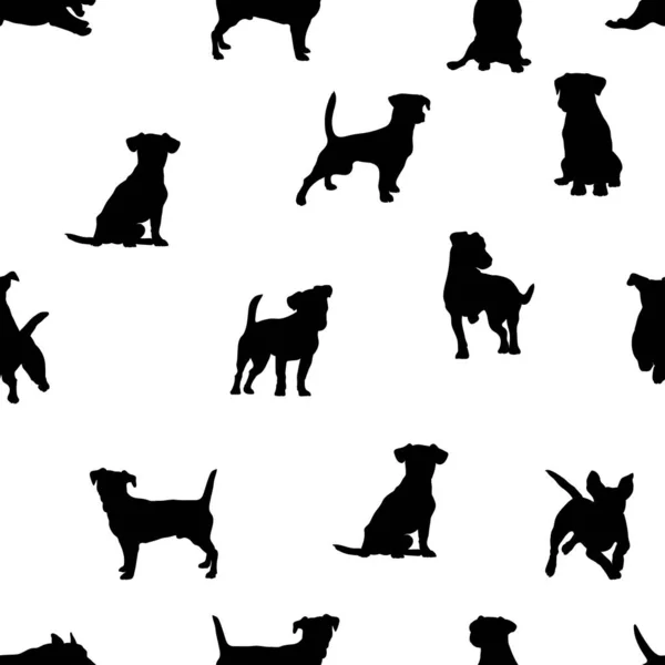 Jack Russell Terrier Modello Cane Realistico Bianco Nero Modello Decorazione — Vettoriale Stock