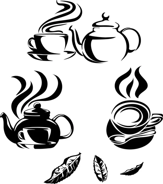 Чашка чаю, різні положення — стоковий вектор