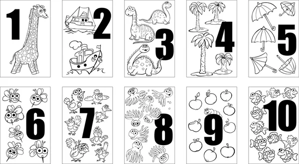 Cartes pour enfants compte d'apprentissage — Image vectorielle