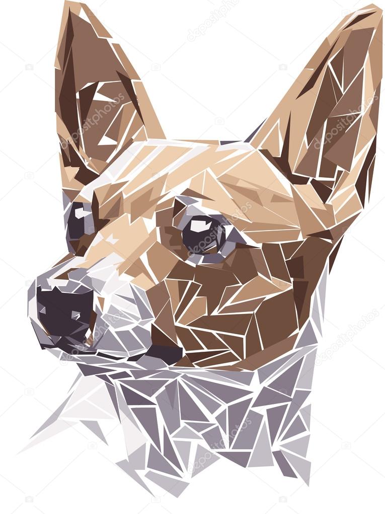 American Toy Fox Terrier, geometric image, vector, illustration, colorful