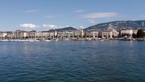 Lago de Genebra panorama — Vídeo de Stock