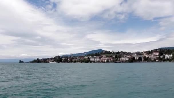 Морской пейзаж с лодки — стоковое видео