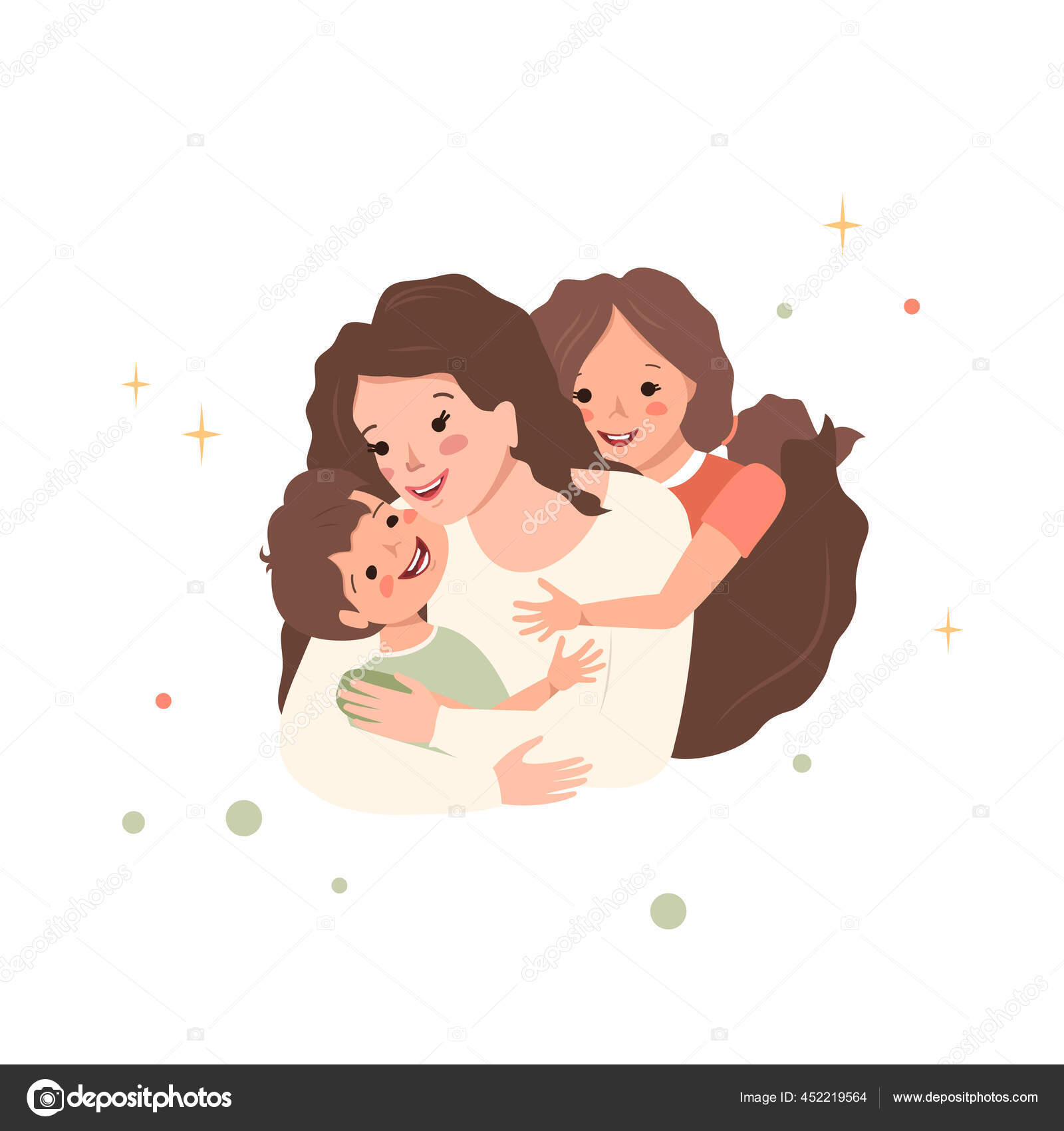 Maman Etreint Son Fils Et Sa Fille Image Vectorielle Par Katt Polyakova C Illustration Maman Etreint Son Fils Et Sa Fille Image Vectorielle Par Katt Polyakova C Illustration