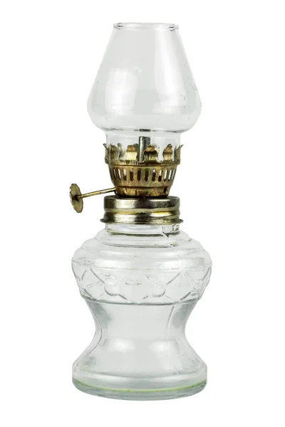 Antique Glass Oil Lamp Wick Isolated White Background Royalty Free Stock Photos