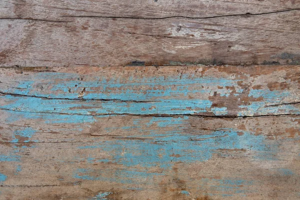 Old Wooden Board Cracks Spots Blue Paint Rough Surface Texture — Stock Photo, Image