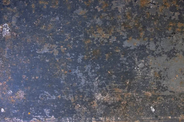 Old Rusty Metal Plate Peeling Black Paint Rough Surface Texture — Stock Photo, Image
