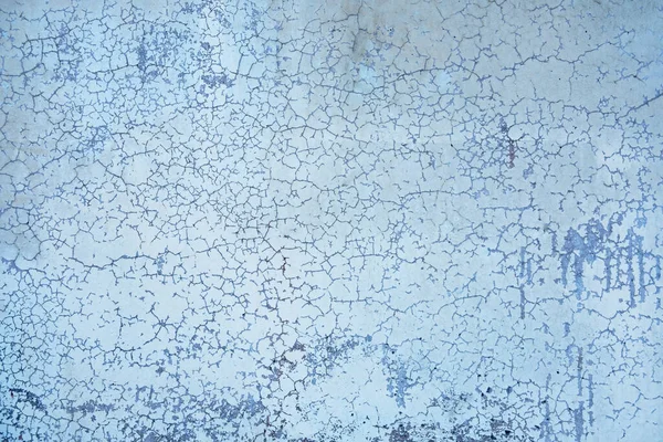 Old Blue Wall Small Cracks Spots Dark Paint Rough Surface — Stock Photo, Image