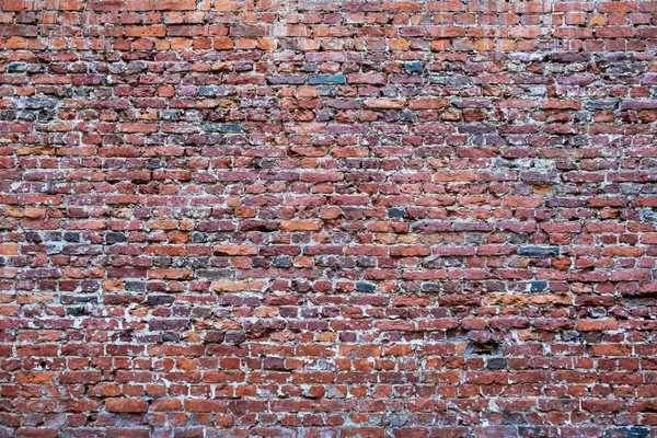 Eine Große Alte Mauer Aus Roten Und Dunkelblauen Ziegeln Raue — Stockfoto