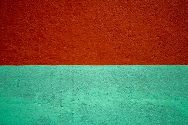 Rot Blaue Zweifarbige Betonwand Raue Textur Farbflecken — Stockfoto