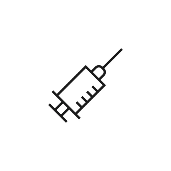 Gezondheidszorg Geneeskunde Concept Lijn Icoon Van Medische Spuit Voor Injectie — Stockvector