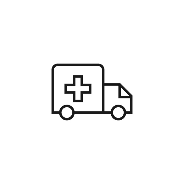 Koncepcja Opieki Zdrowotnej Medycyny Linia Ikona Duży Medyczny Samochód Krzyż — Wektor stockowy
