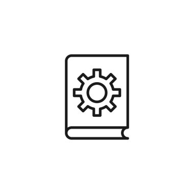 Mühendislik konsepti. Kapağında dişli işareti olan indeks kartının satır simgesi