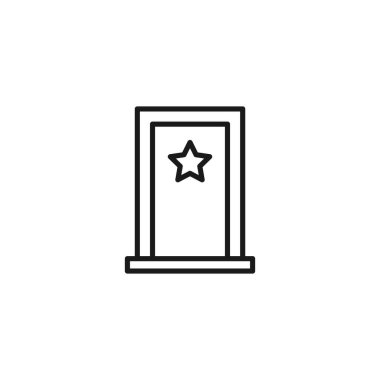 Meslek ve meslek kavramı. Web tasarımı veya mobil uygulama için yüksek kalite tasarım sembolü. Kalıptaki küçük yıldızın çizgi simgesi 