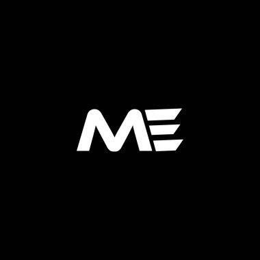 ME Eşsiz soyut geometrik logo tasarımı