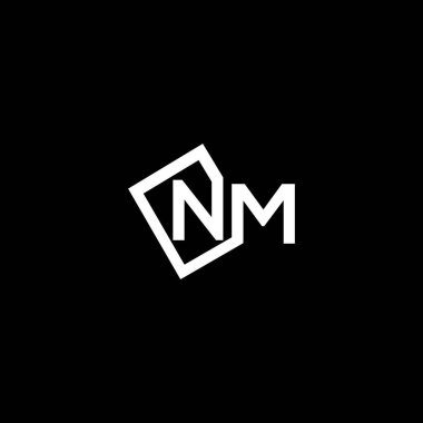 NM Eşsiz soyut geometrik logo tasarımı
